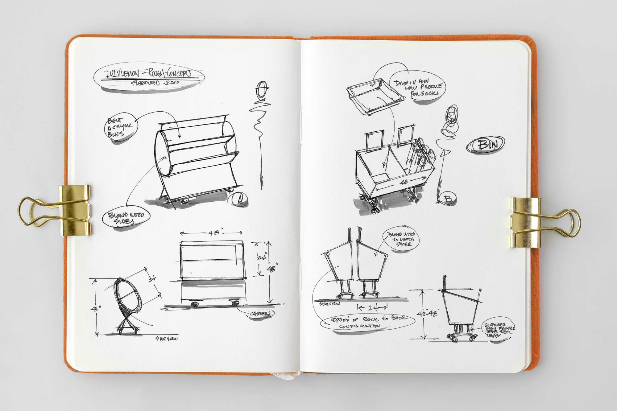 White notebook page with sketches