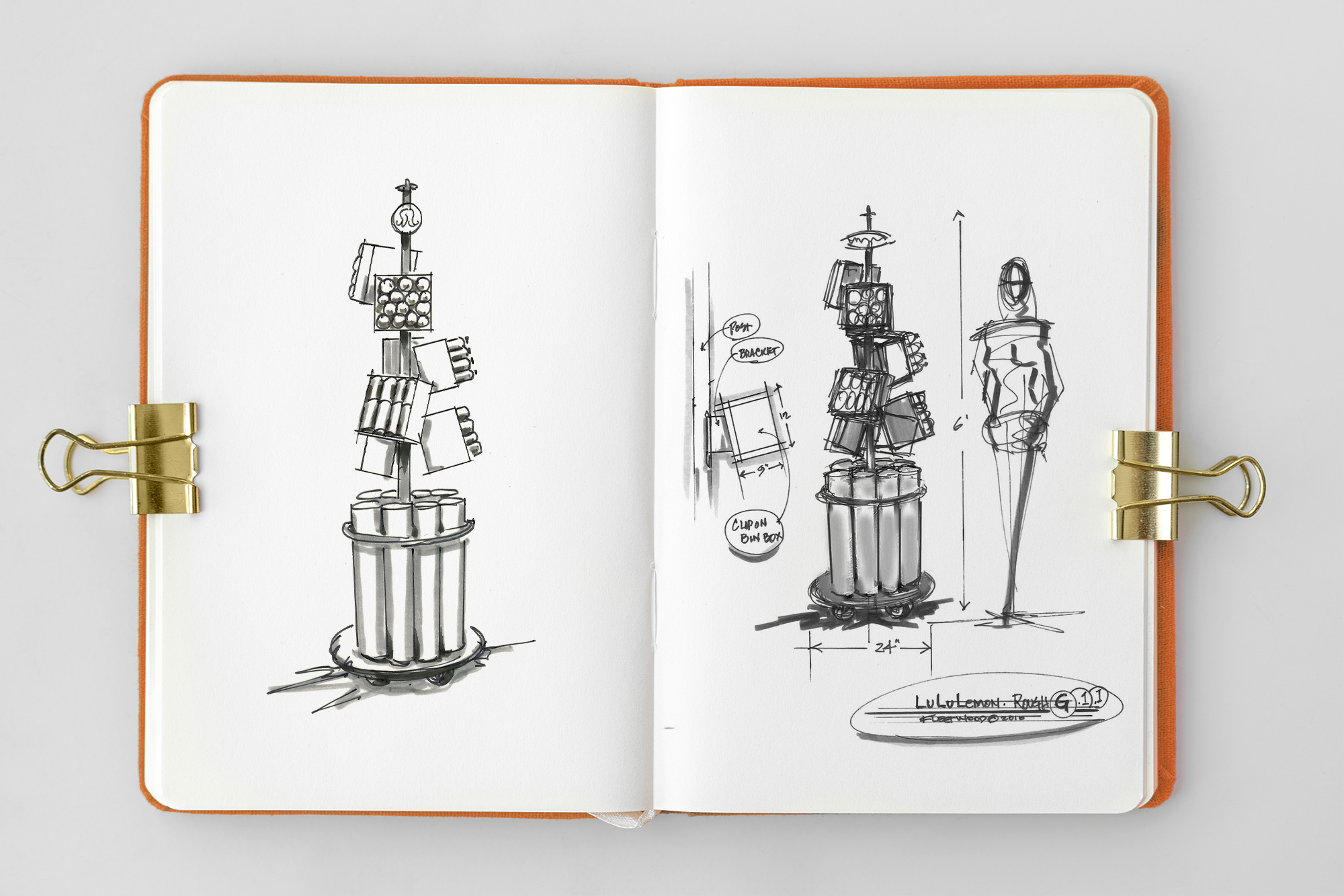 White notebook page with sketches